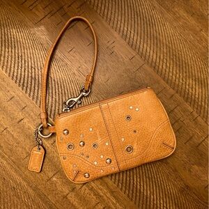 Coach Brown Leather Wristlet